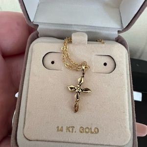 14k gold cross necklace